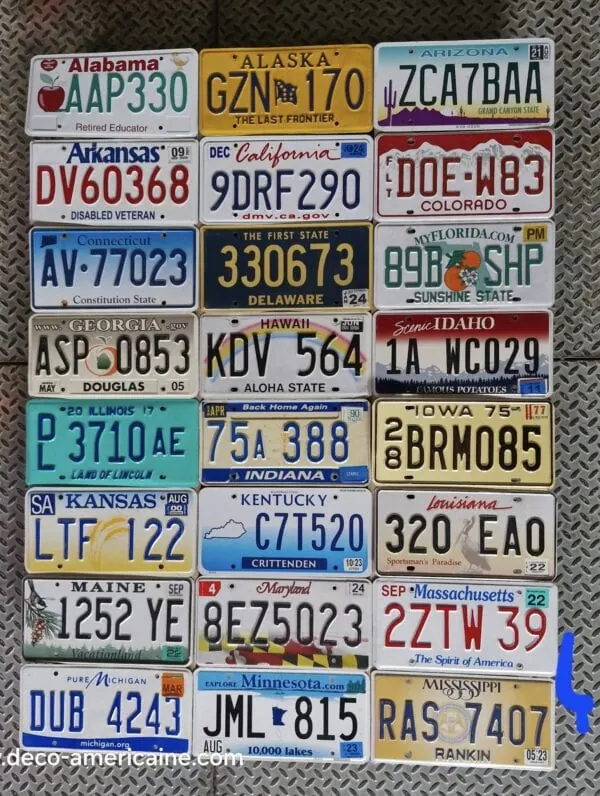 lot de plaques d'immatriculation des 50 etats américains collection complète #2 (copie)