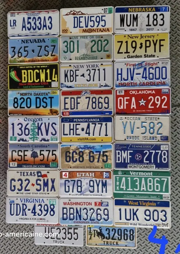 lot de plaques d'immatriculation des 50 etats américains collection complète #2 (copie)