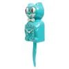 vibrant blue turquoise kit cat klock