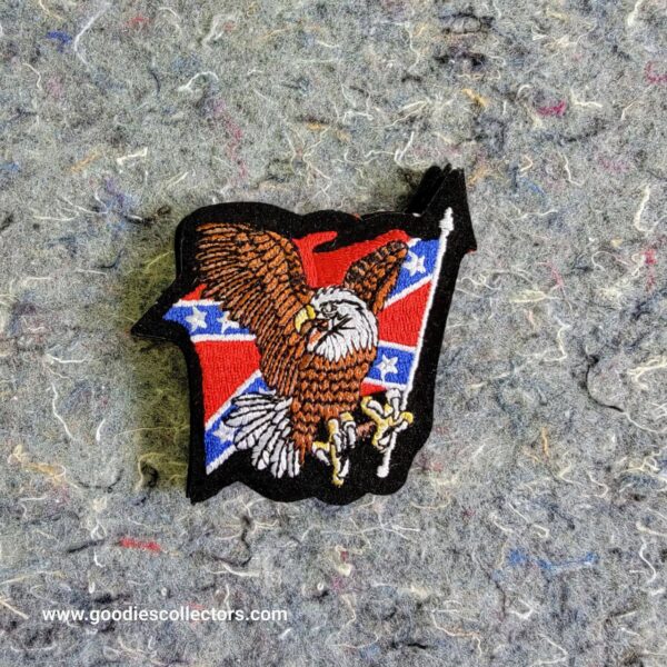 patche pour blouson de cuir ou veste jean screaming eagle on confederate flag 7x8cm