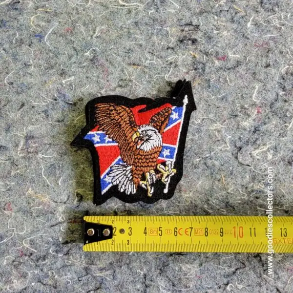 patche pour blouson de cuir ou veste jean screaming eagle on confederate flag 7x8cm