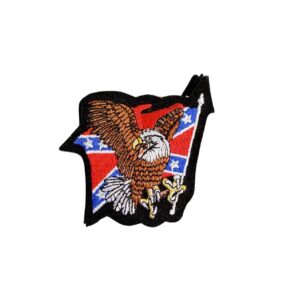 patche pour blouson de cuir ou veste jean screaming eagle on confederate flag 7x8cm
