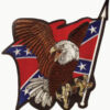 patche pour blouson de cuir ou veste jean screaming eagle on confederate flag 12,7x17,80cm