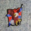 patche pour blouson de cuir ou veste jean screaming eagle on confederate flag 12,7x17,80cm
