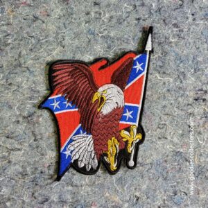 patche pour blouson de cuir ou veste jean screaming eagle on confederate flag 12,7x17,80cm