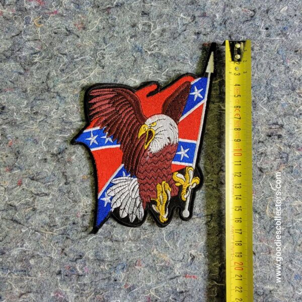 patche pour blouson de cuir ou veste jean screaming eagle on confederate flag 12,7x17,80cm