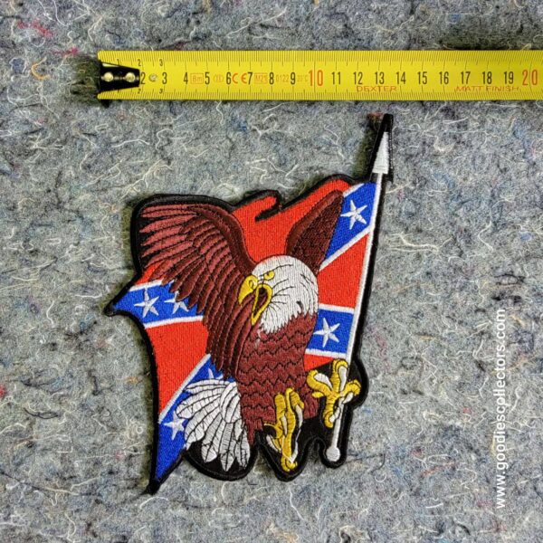 patche pour blouson de cuir ou veste jean screaming eagle on confederate flag 12,7x17,80cm