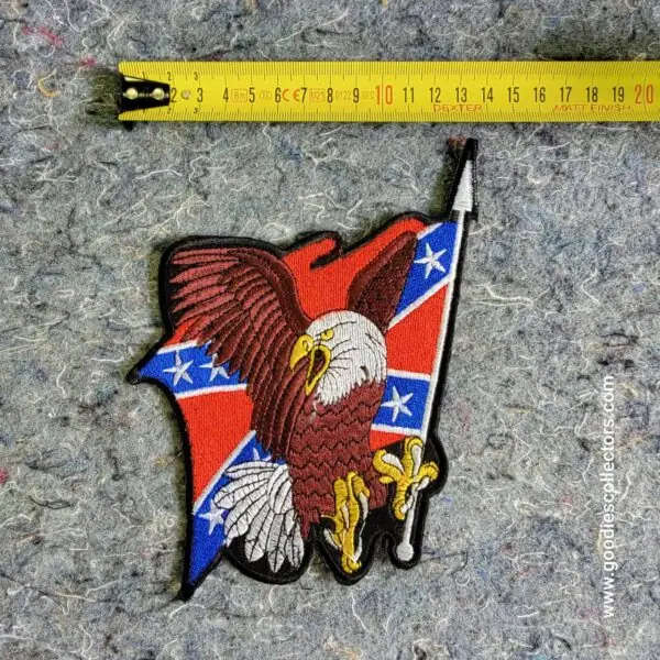 patche pour blouson de cuir ou veste jean screaming eagle on confederate flag 12,7x17,80cm