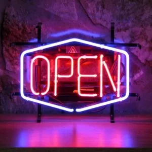 enseigne néon lumineuse décoration américaine grand néon open (copie)