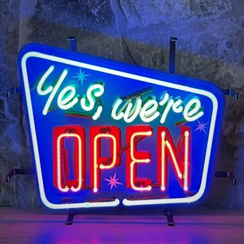 enseigne néon lumineuse décoration américaine come in we are open (copie)