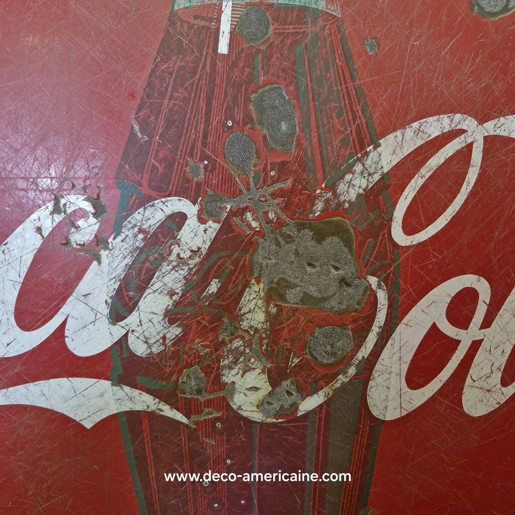 "bouton" vintage de la marque coca cola 90cm enseigne emaillée authentique de collection
