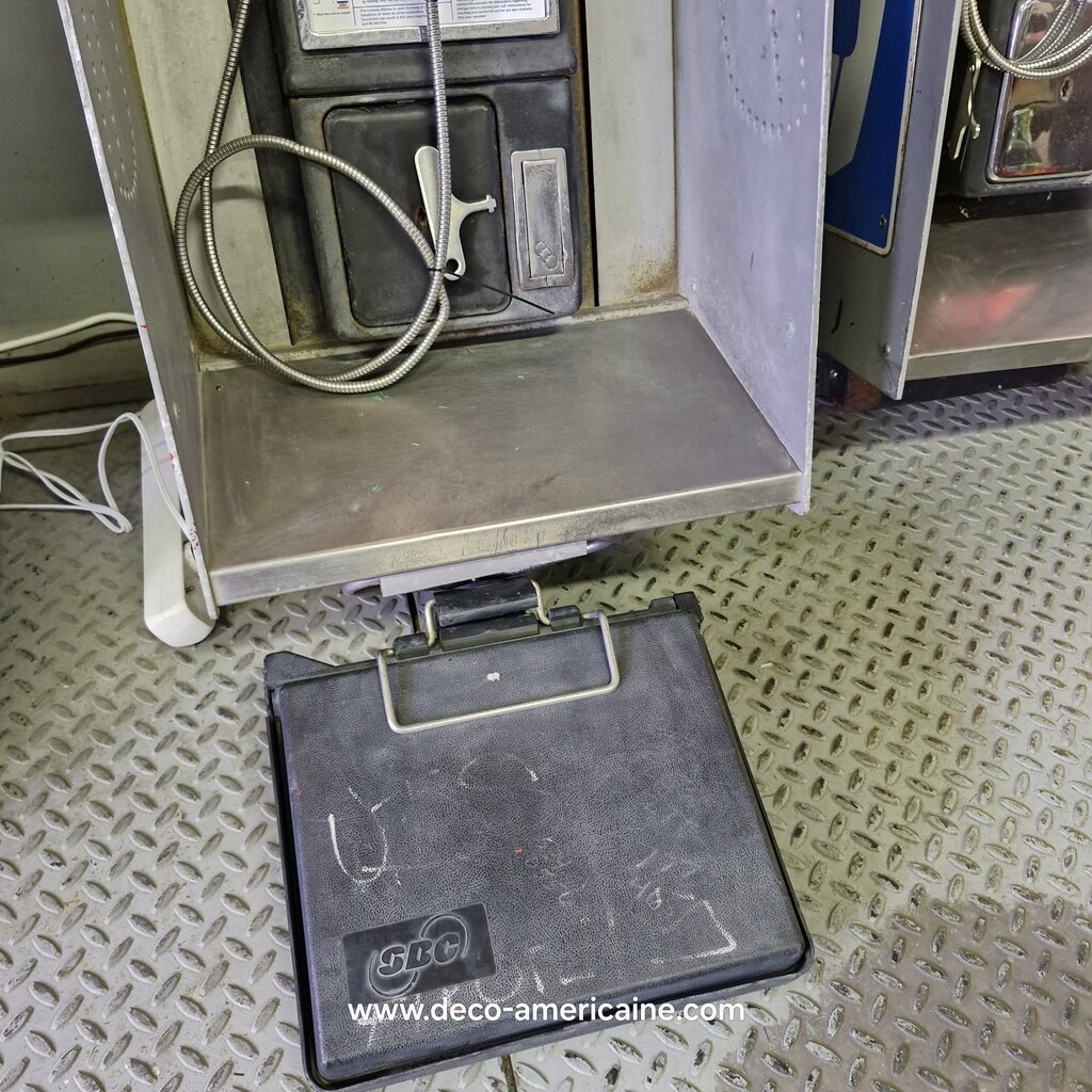 cabine murale avec payphone vintage de rue américain authentique silver "street condition"