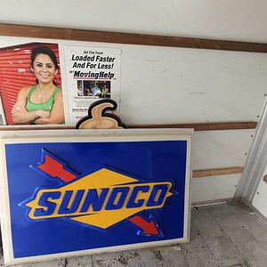 enseigne vintage de station service sunoco 145cm x 80cm