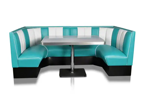 banquette de diner américain bi colore 3 places banquette d'angle 120x120cm