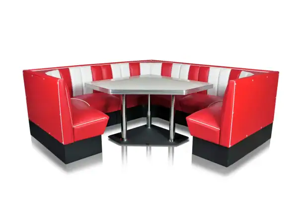 banquette de diner américain bi colore 3 places banquette d'angle 120x120cm