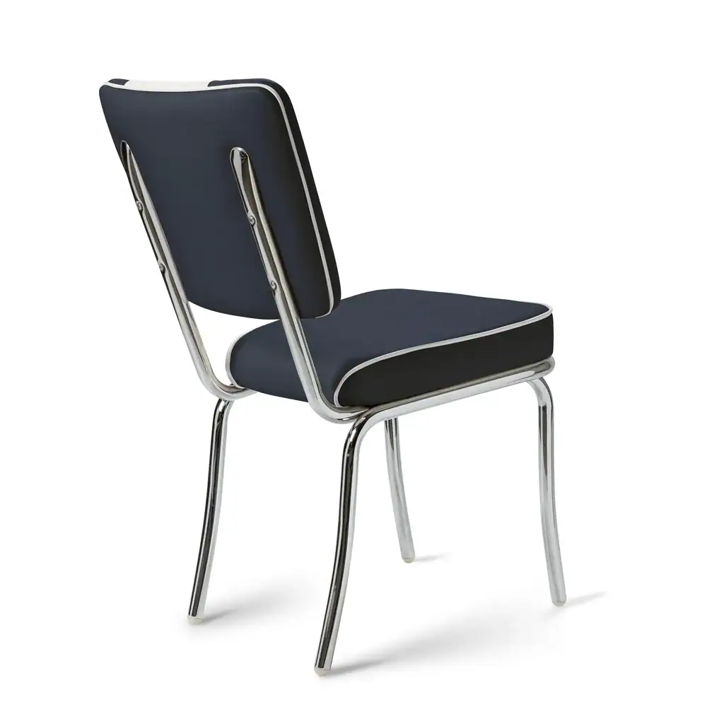 chaise de diner américain bi colore 50's avec cadre chromé