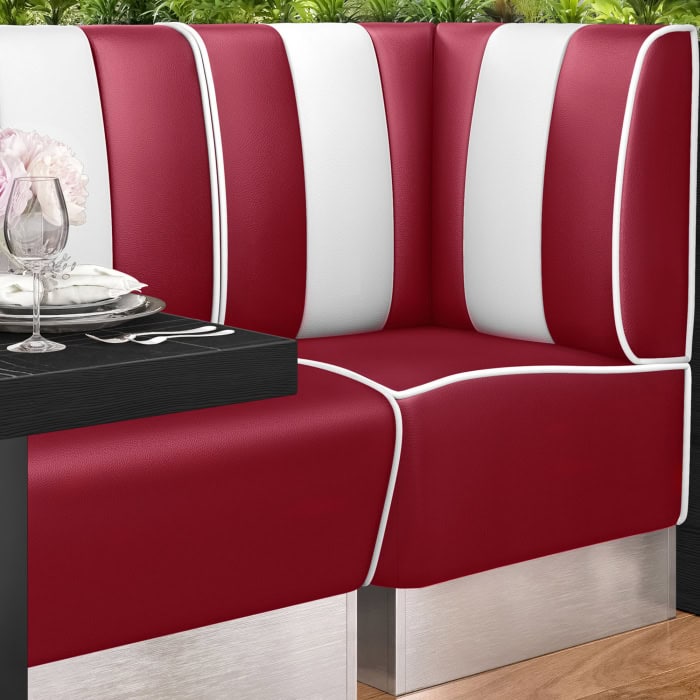 banquette de diner américain avec socle inox (3 coloris disponibles et 6 largeurs disponibles)