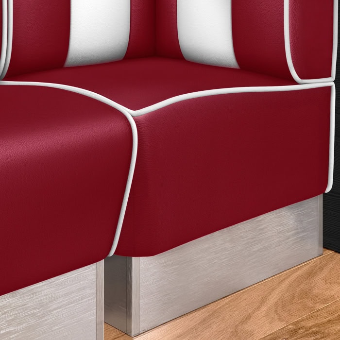 banquette de diner américain avec socle inox (3 coloris disponibles et 6 largeurs disponibles)