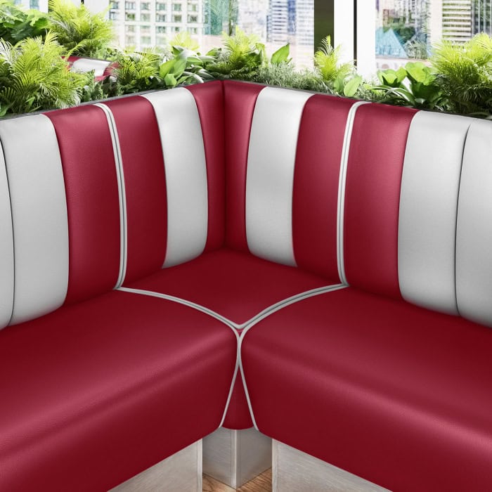 banquette de diner américain avec socle inox (3 coloris disponibles et 6 largeurs disponibles)