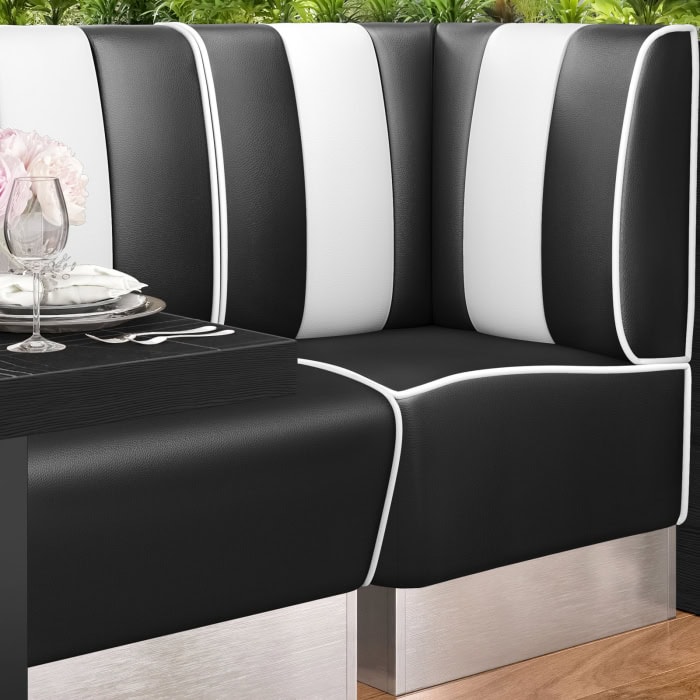 banquette de diner américain avec socle inox (3 coloris disponibles et 6 largeurs disponibles)