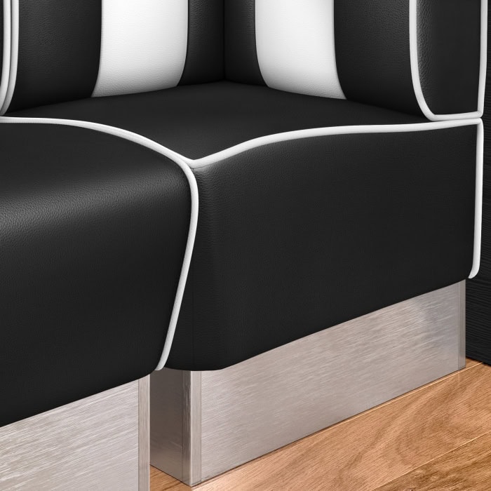 banquette de diner américain avec socle inox (3 coloris disponibles et 6 largeurs disponibles)