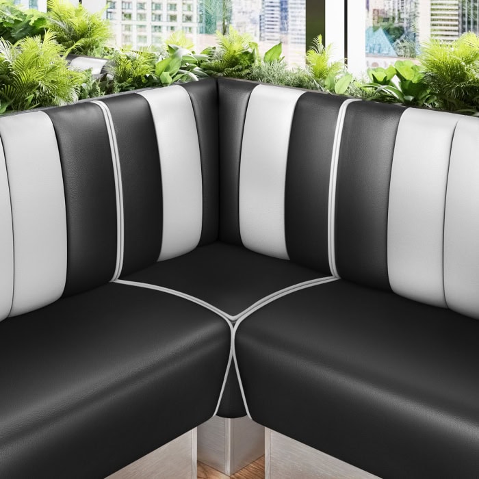 banquette de diner américain avec socle inox (3 coloris disponibles et 6 largeurs disponibles)