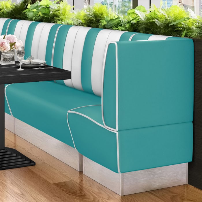 banquette de diner américain avec socle inox (3 coloris disponibles et 6 largeurs disponibles)