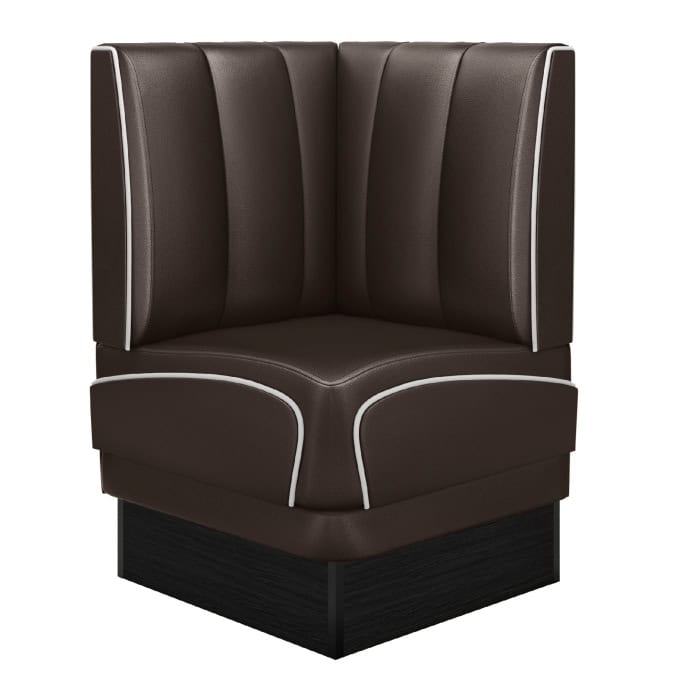 banquette de diner américain avec socle noir unicolore (3 coloris disponibles et 6 largeurs disponibles)