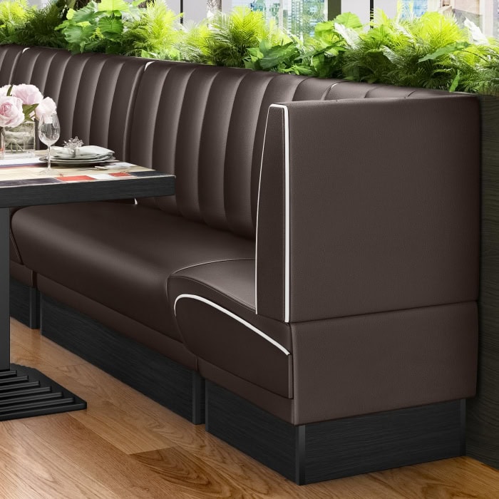 banquette de diner américain avec socle noir unicolore (3 coloris disponibles et 6 largeurs disponibles)