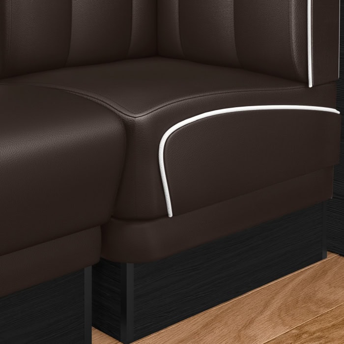 banquette de diner américain avec socle noir unicolore (3 coloris disponibles et 6 largeurs disponibles)