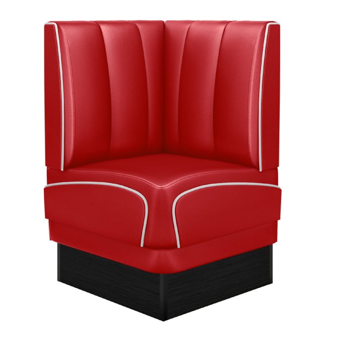 banquette de diner américain avec socle noir unicolore (3 coloris disponibles et 6 largeurs disponibles)