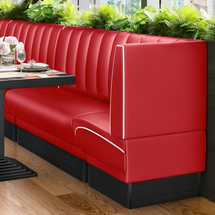 banquette de diner américain avec socle noir unicolore (3 coloris disponibles et 6 largeurs disponibles)