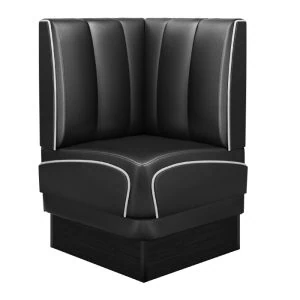 banquette de diner américain avec socle noir unicolore (3 coloris disponibles et 6 largeurs disponibles)