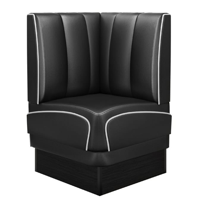 banquette de diner américain avec socle noir unicolore (3 coloris disponibles et 6 largeurs disponibles)