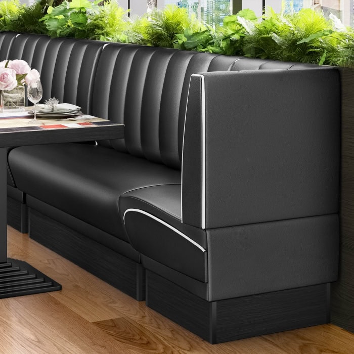 banquette de diner américain avec socle noir unicolore (3 coloris disponibles et 6 largeurs disponibles)