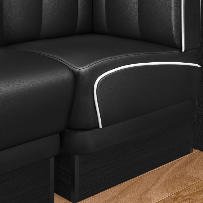 banquette de diner américain avec socle noir unicolore (3 coloris disponibles et 6 largeurs disponibles)