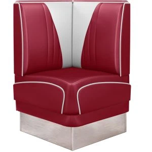banquette de diner américain « v » vintage avec socle argenté (3 coloris disponibles et 6 largeurs disponibles) banquette de diner américain "v" vintage avec socle argenté (3 coloris disponibles et 6 largeurs disponibles)