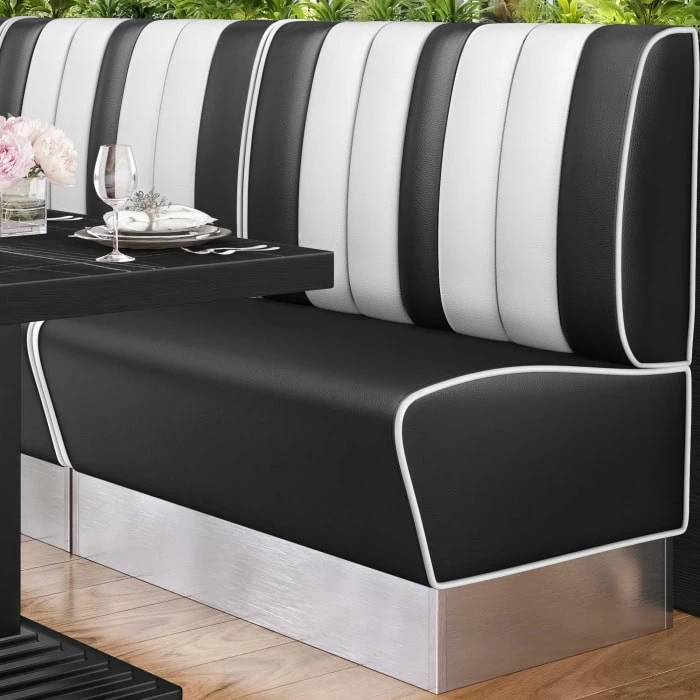 banquette de diner américain avec socle inox (3 coloris disponibles et 6 largeurs disponibles)