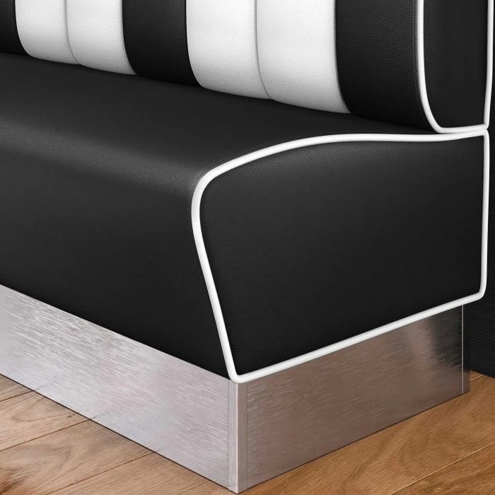 banquette de diner américain avec socle inox (3 coloris disponibles et 6 largeurs disponibles)