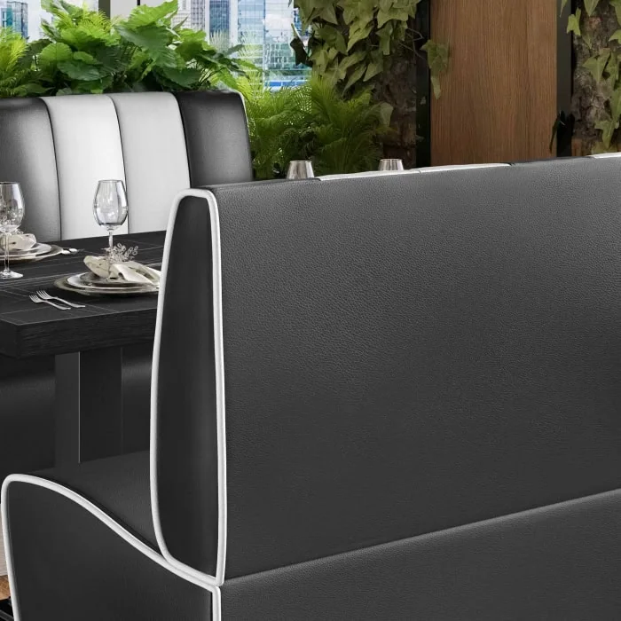 banquette de diner américain avec socle inox (3 coloris disponibles et 6 largeurs disponibles)