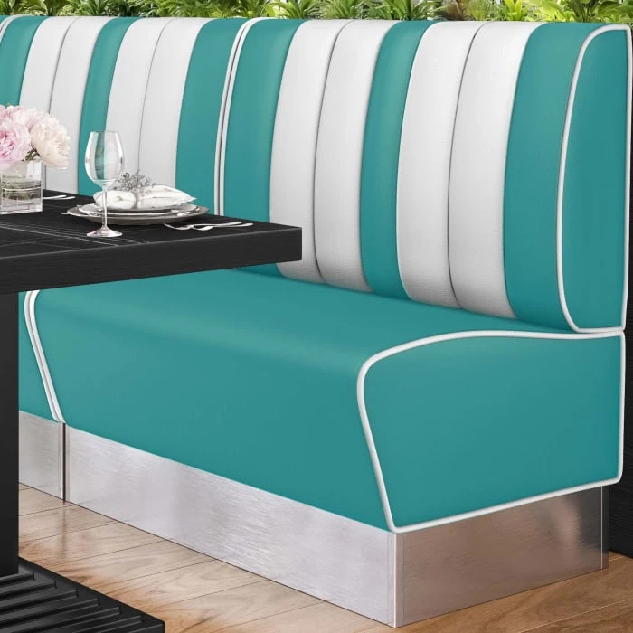 banquette de diner américain avec socle inox (3 coloris disponibles et 6 largeurs disponibles)