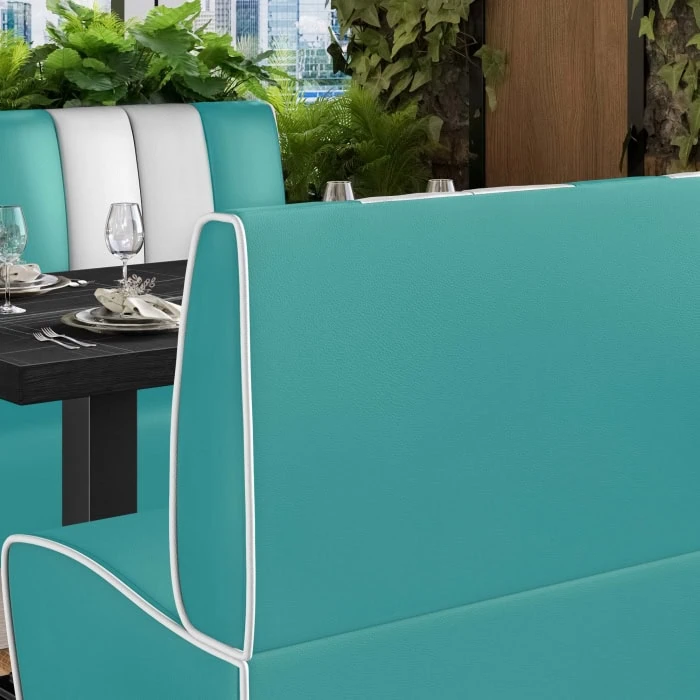 banquette de diner américain avec socle inox (3 coloris disponibles et 6 largeurs disponibles)