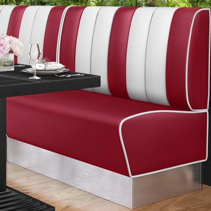banquette de diner américain avec socle inox (3 coloris disponibles et 6 largeurs disponibles)