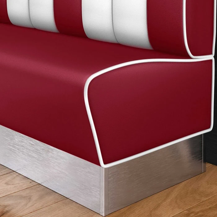 banquette de diner américain avec socle inox (3 coloris disponibles et 6 largeurs disponibles)