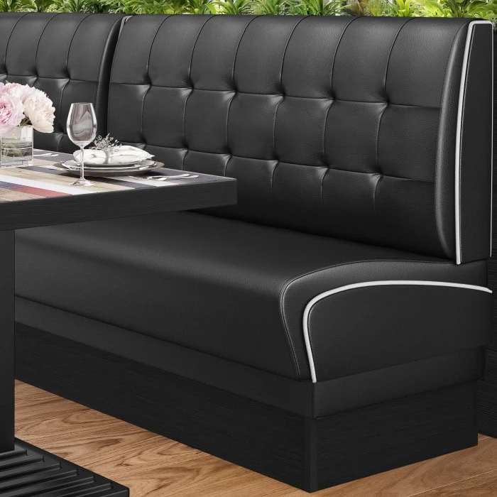 banquette de diner américain avec socle noir unicolore (3 coloris disponibles et 6 largeurs disponibles) (copie)