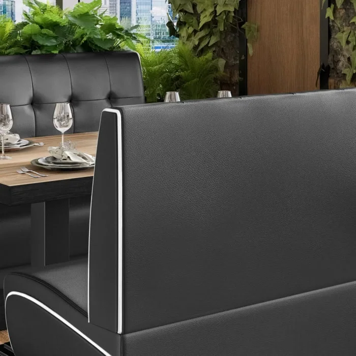 banquette de diner américain avec socle noir unicolore (3 coloris disponibles et 6 largeurs disponibles) (copie)