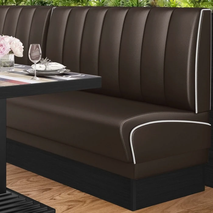 banquette de diner américain avec socle noir unicolore (3 coloris disponibles et 6 largeurs disponibles)