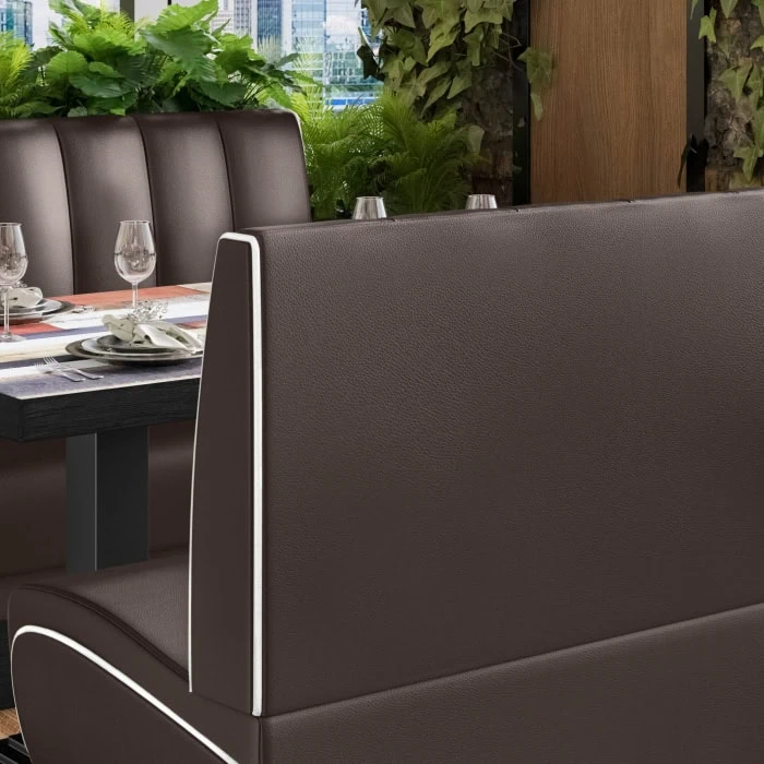 banquette de diner américain avec socle noir unicolore (3 coloris disponibles et 6 largeurs disponibles)