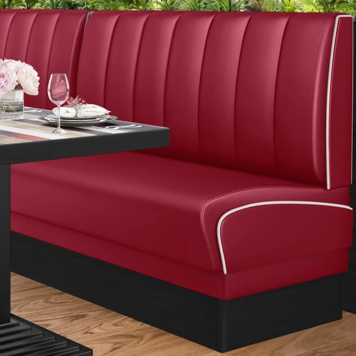banquette de diner américain avec socle noir unicolore (3 coloris disponibles et 6 largeurs disponibles)