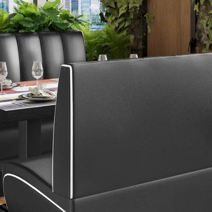 banquette de diner américain avec socle noir unicolore (3 coloris disponibles et 6 largeurs disponibles)